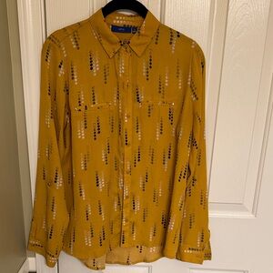 Apt. 9 Yellow Blouse with Circle Pattern